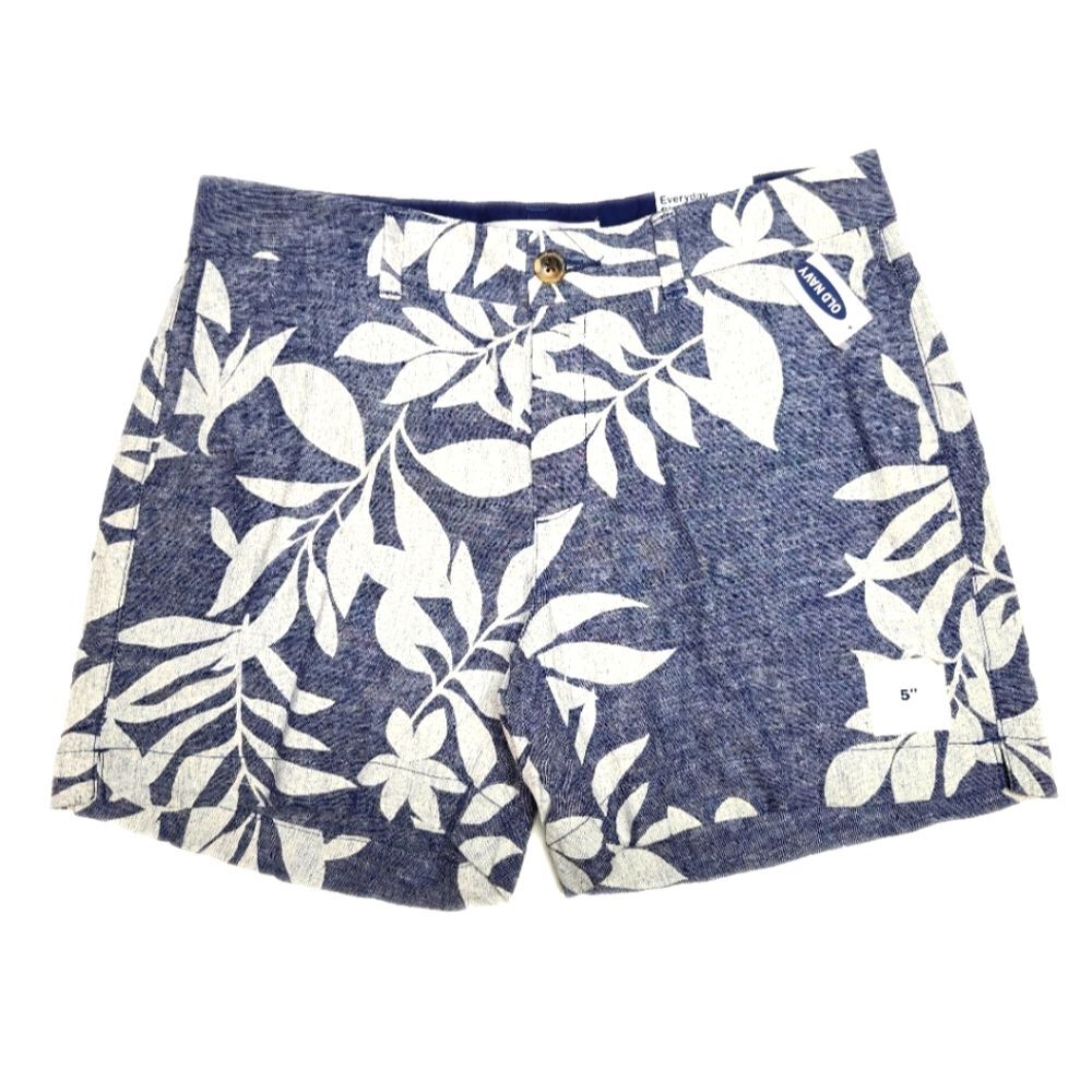 Old Navy Blue and White Floral Print Women's Shorts